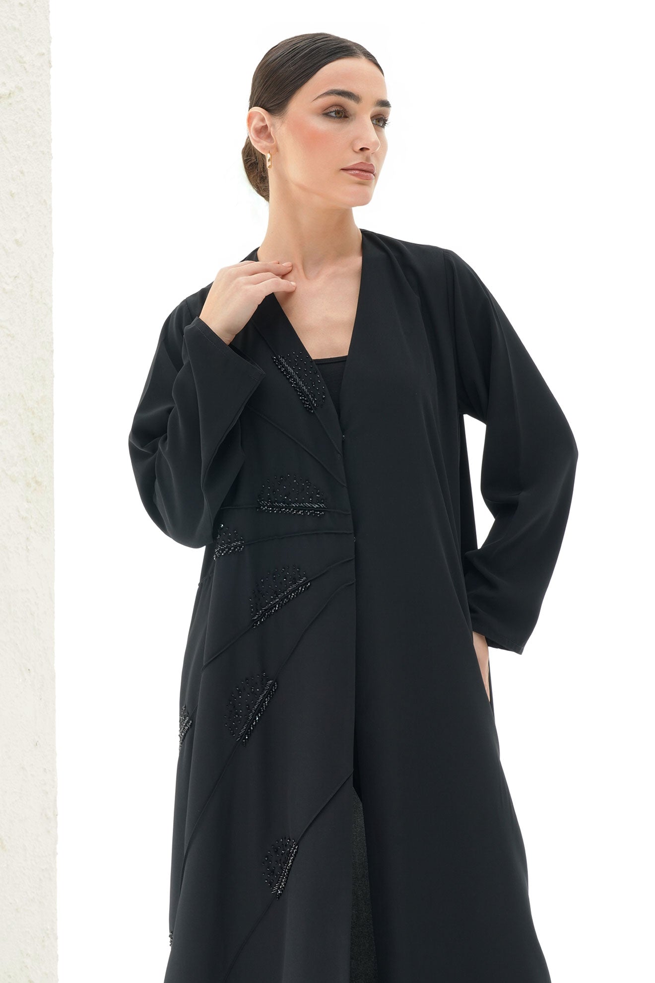 Belle Black Ombre Japanese Handwork Abaya