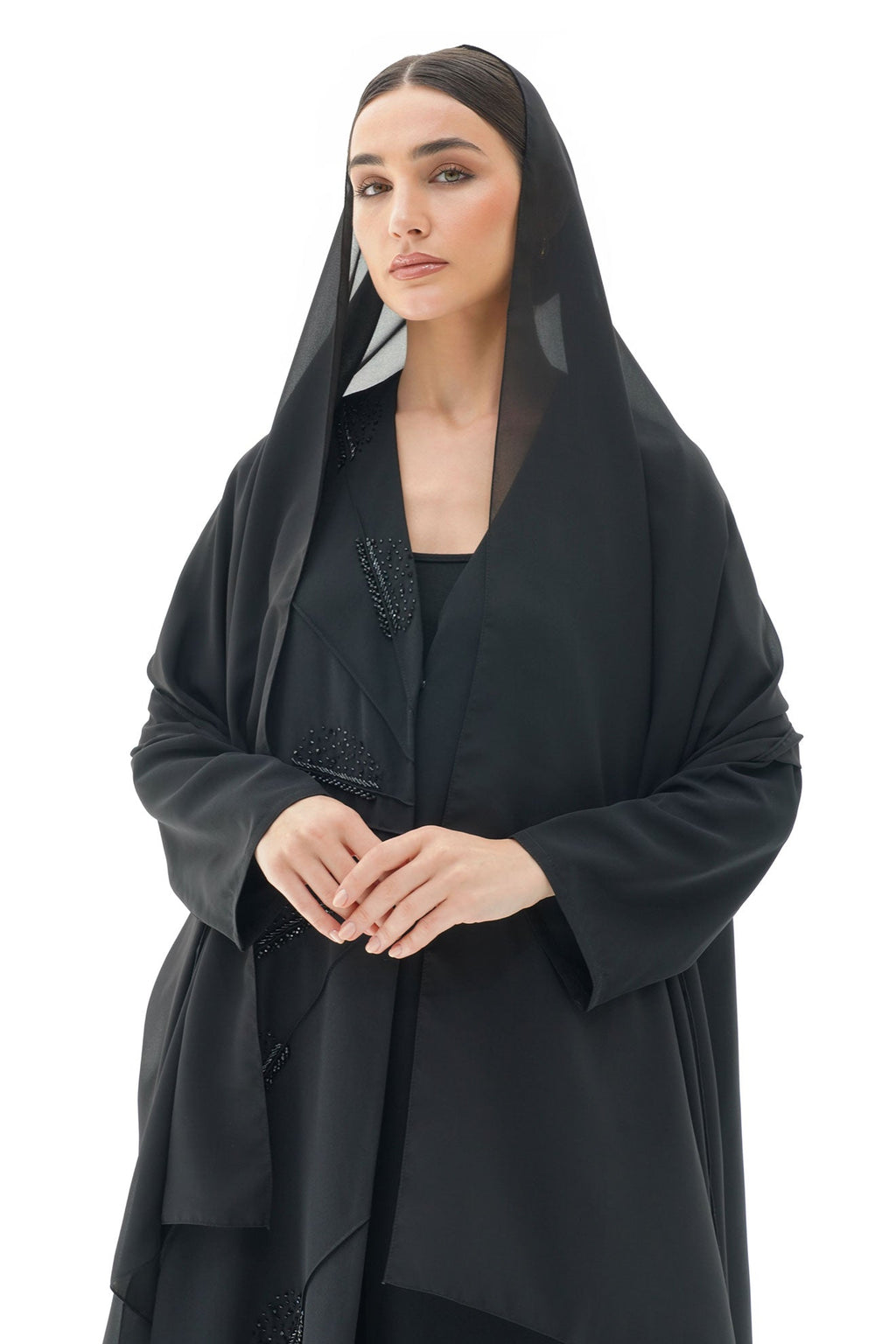 Belle Black Ombre Japanese Handwork Abaya