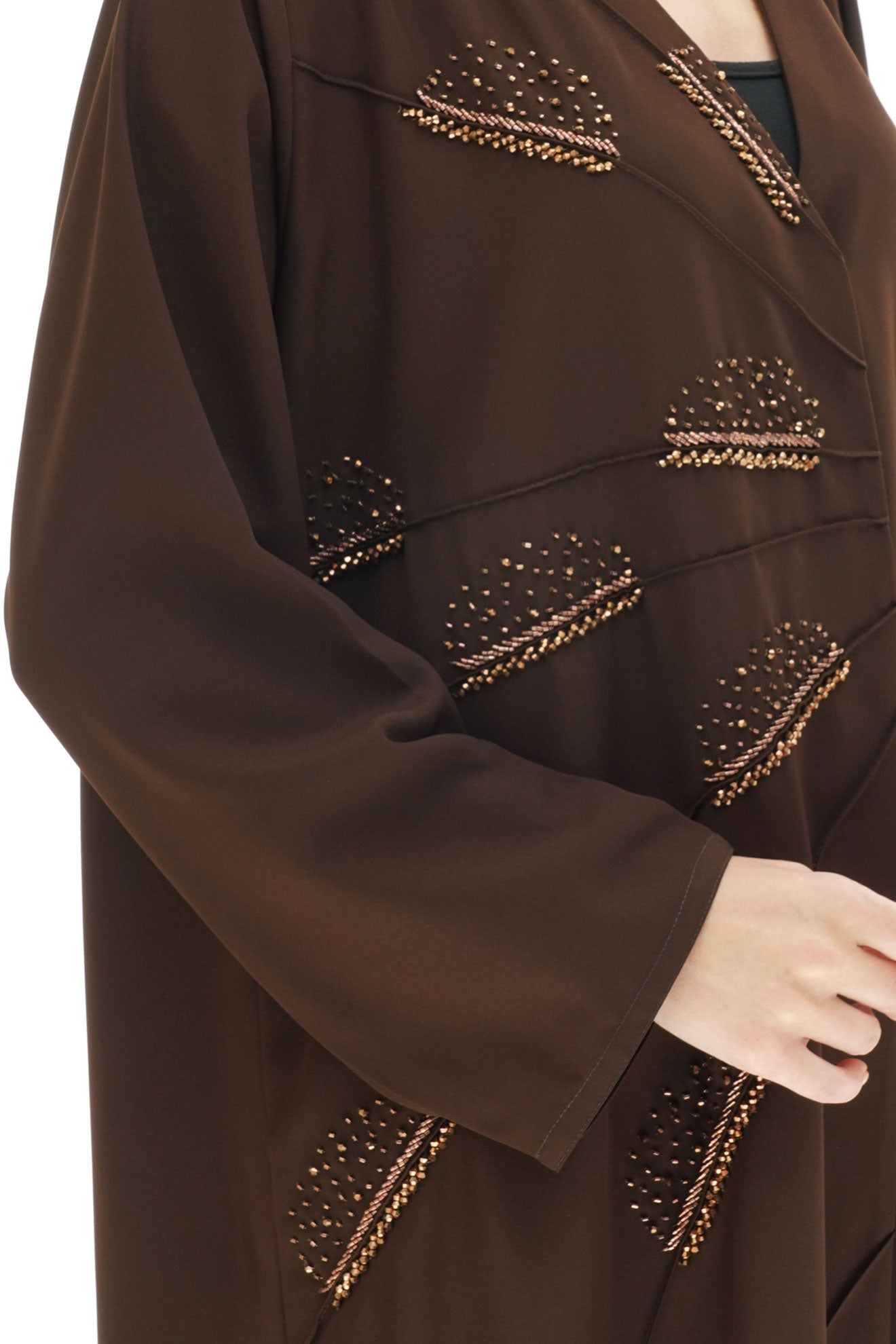 Belle Brown Ombre Japanese Handwork Abaya