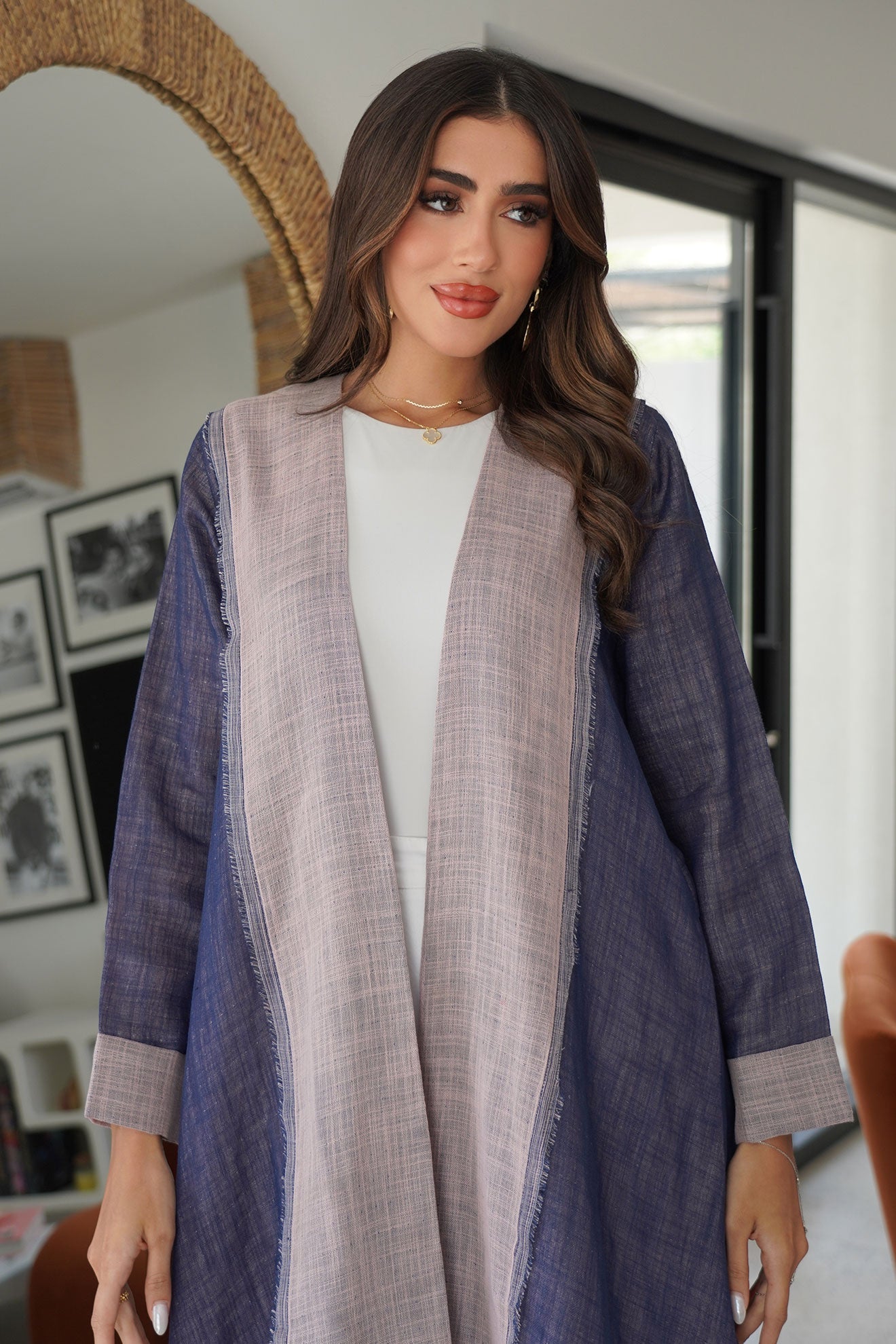 Nova Blue Light Purple Abaya