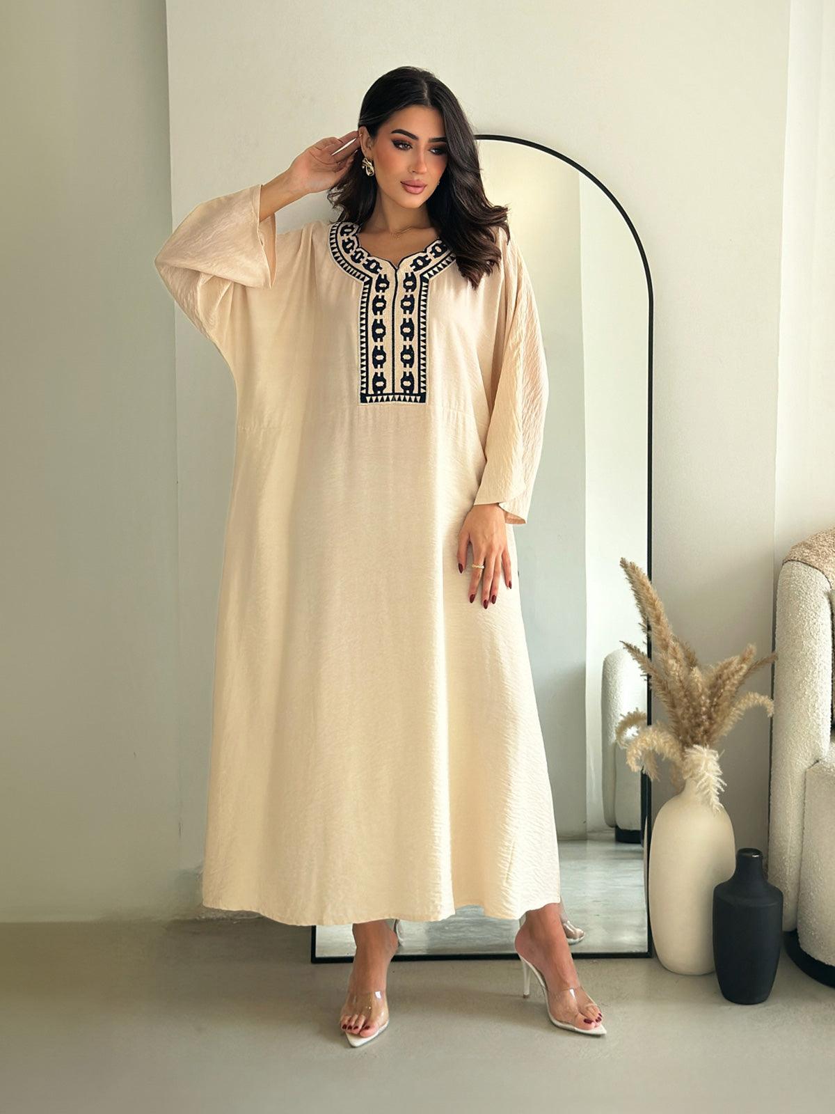 Marooj White Kaftan Abaya