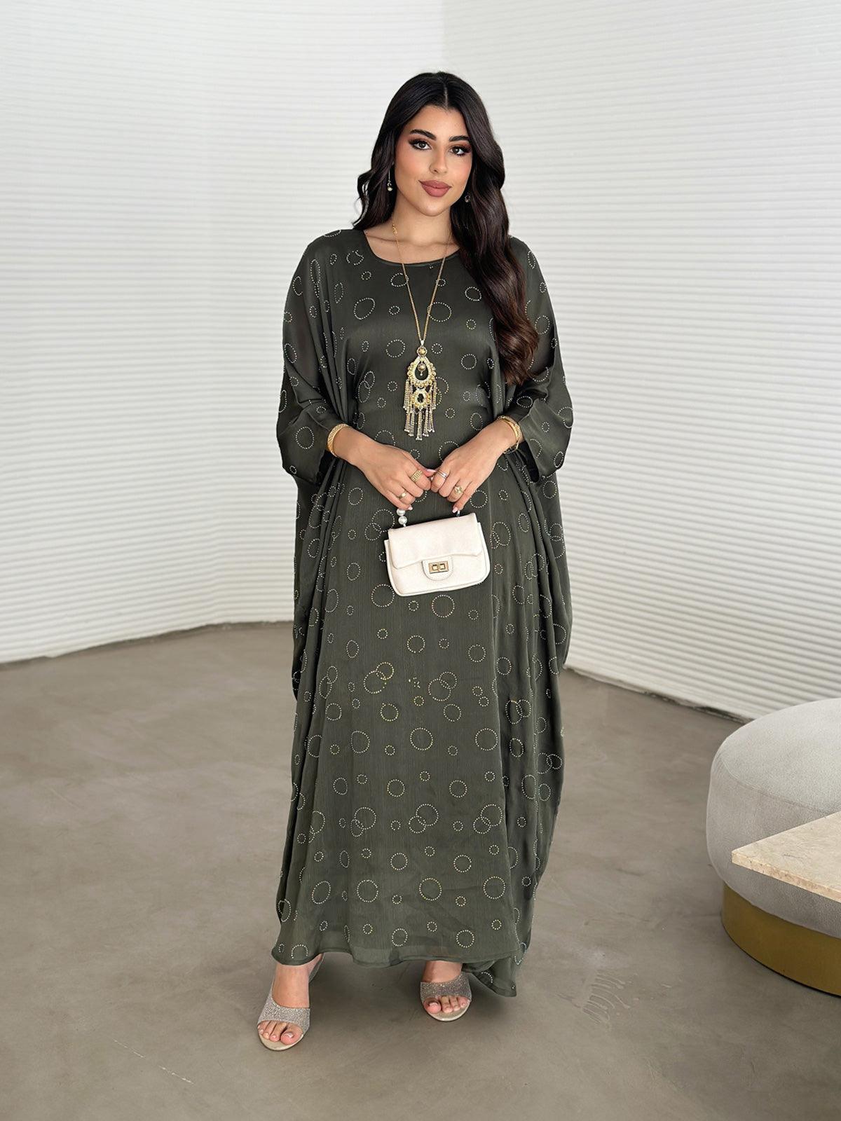 Layla Dark Green Kaftan Abaya