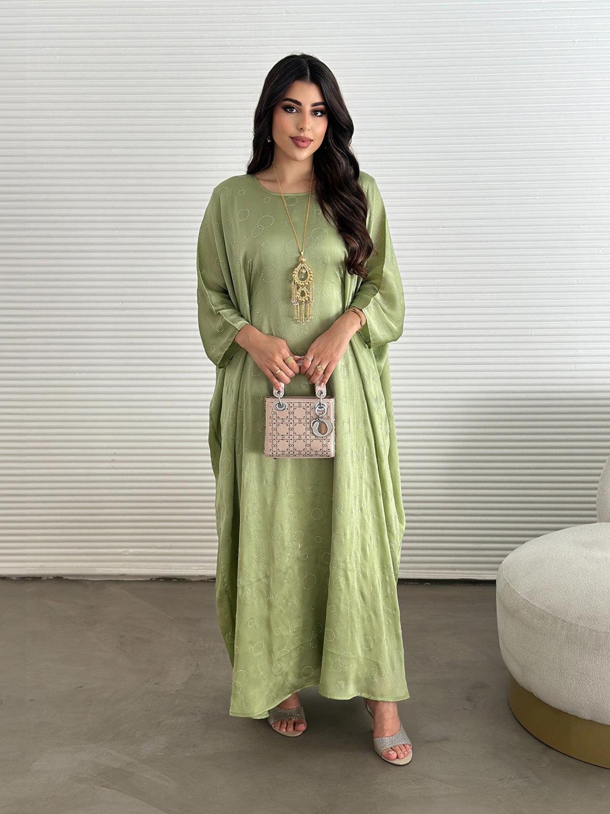 Layla Green Kaftan Abaya