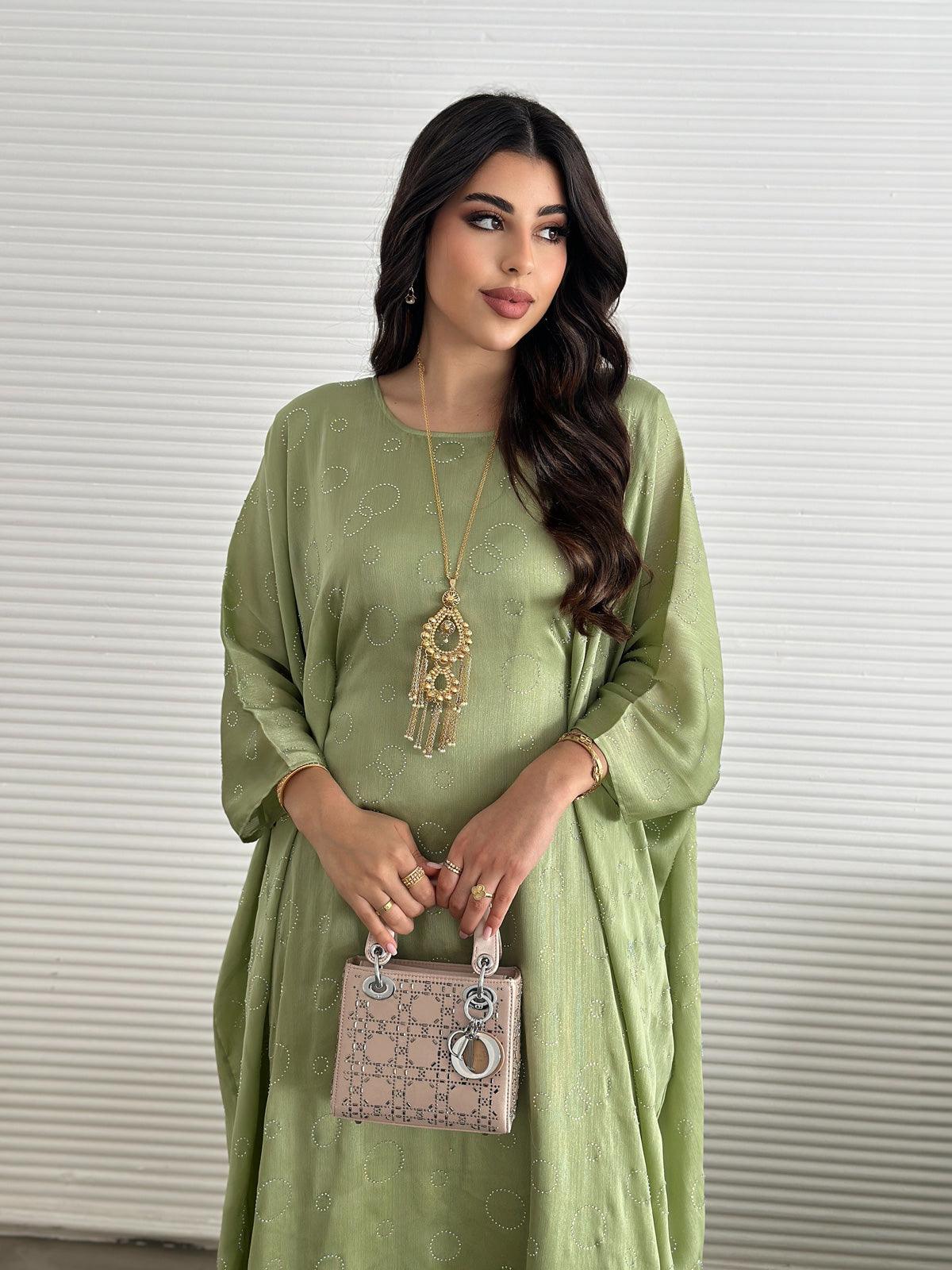 Layla Green Kaftan Abaya
