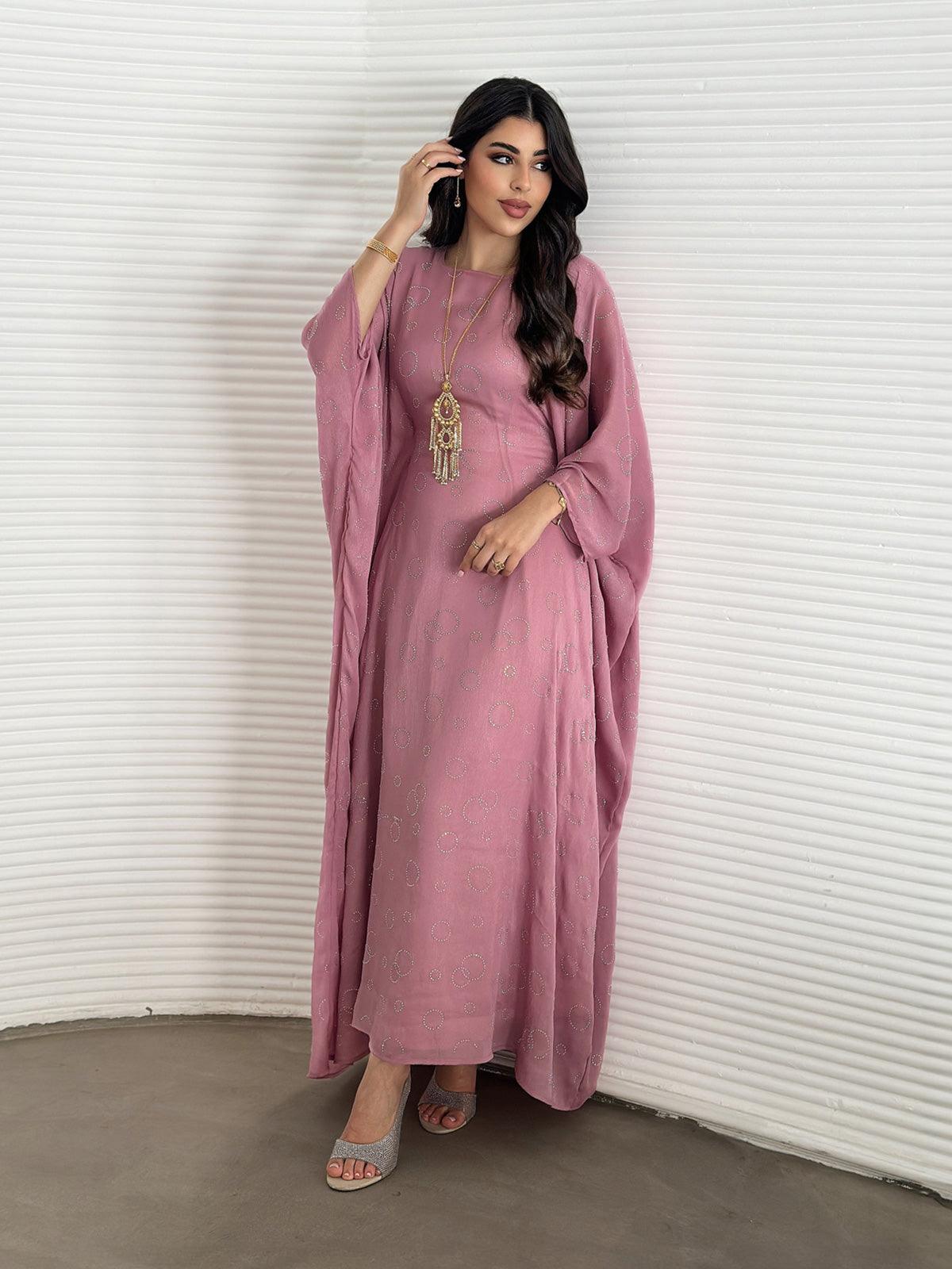 Layla Pink Kaftan Abaya