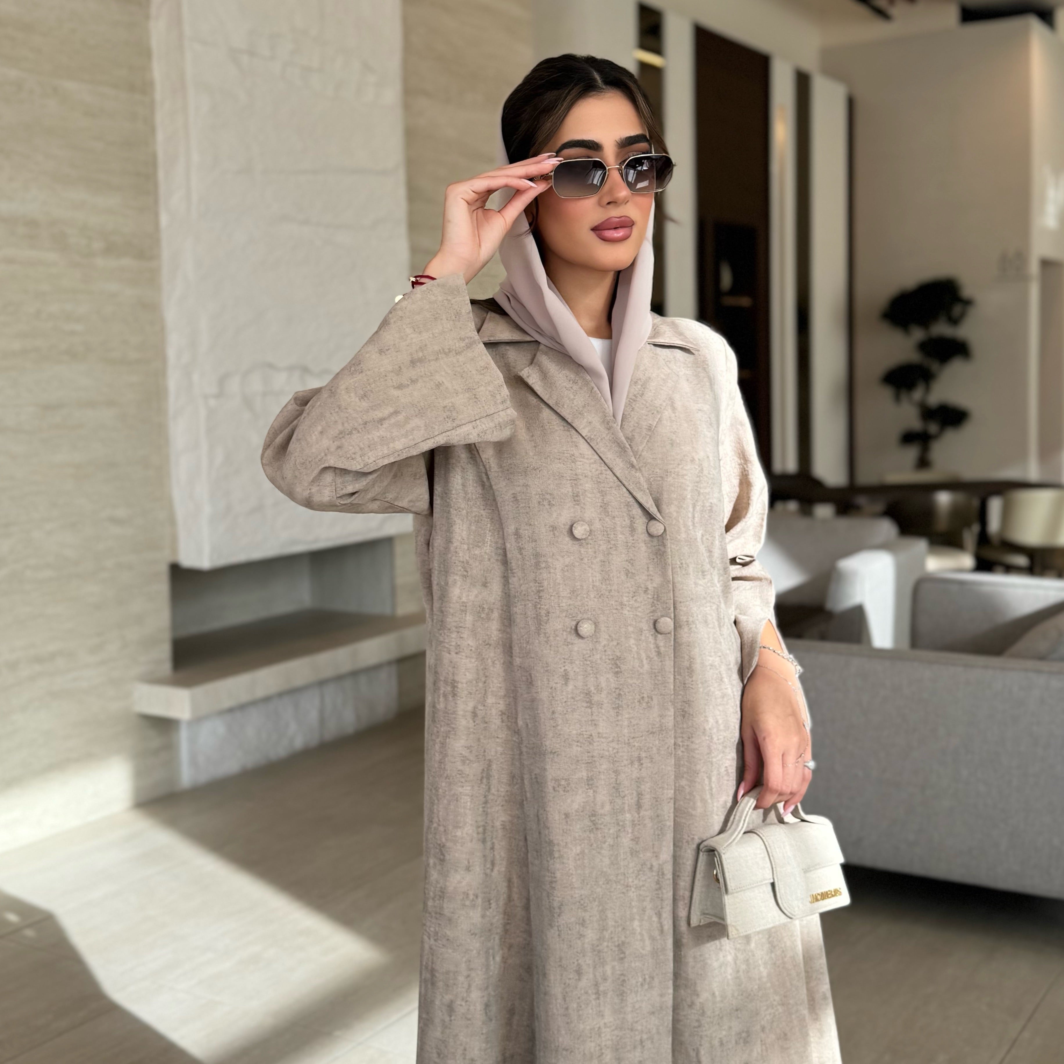 Nawal Dark Beige Abaya