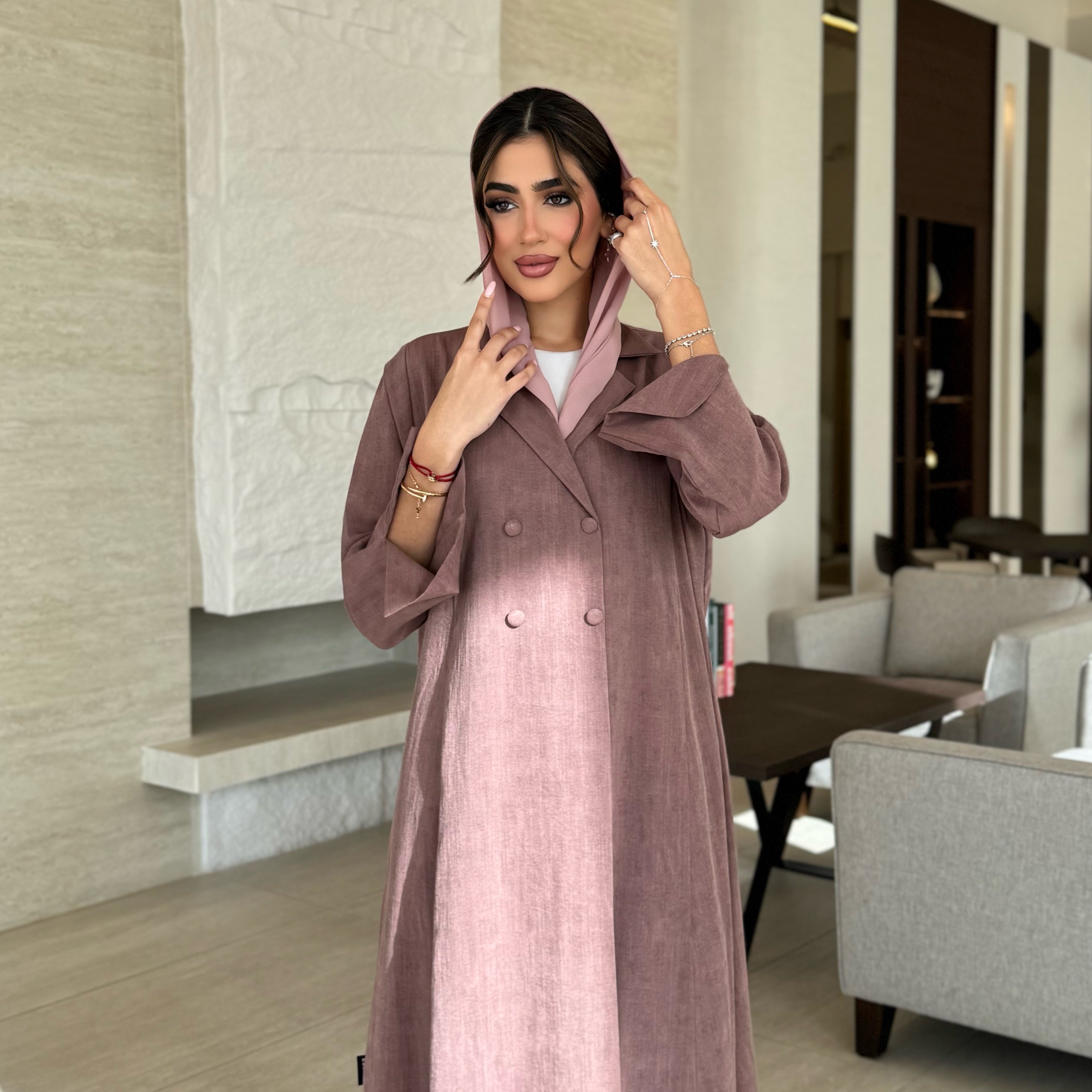 Nawal Dark Pink Abaya
