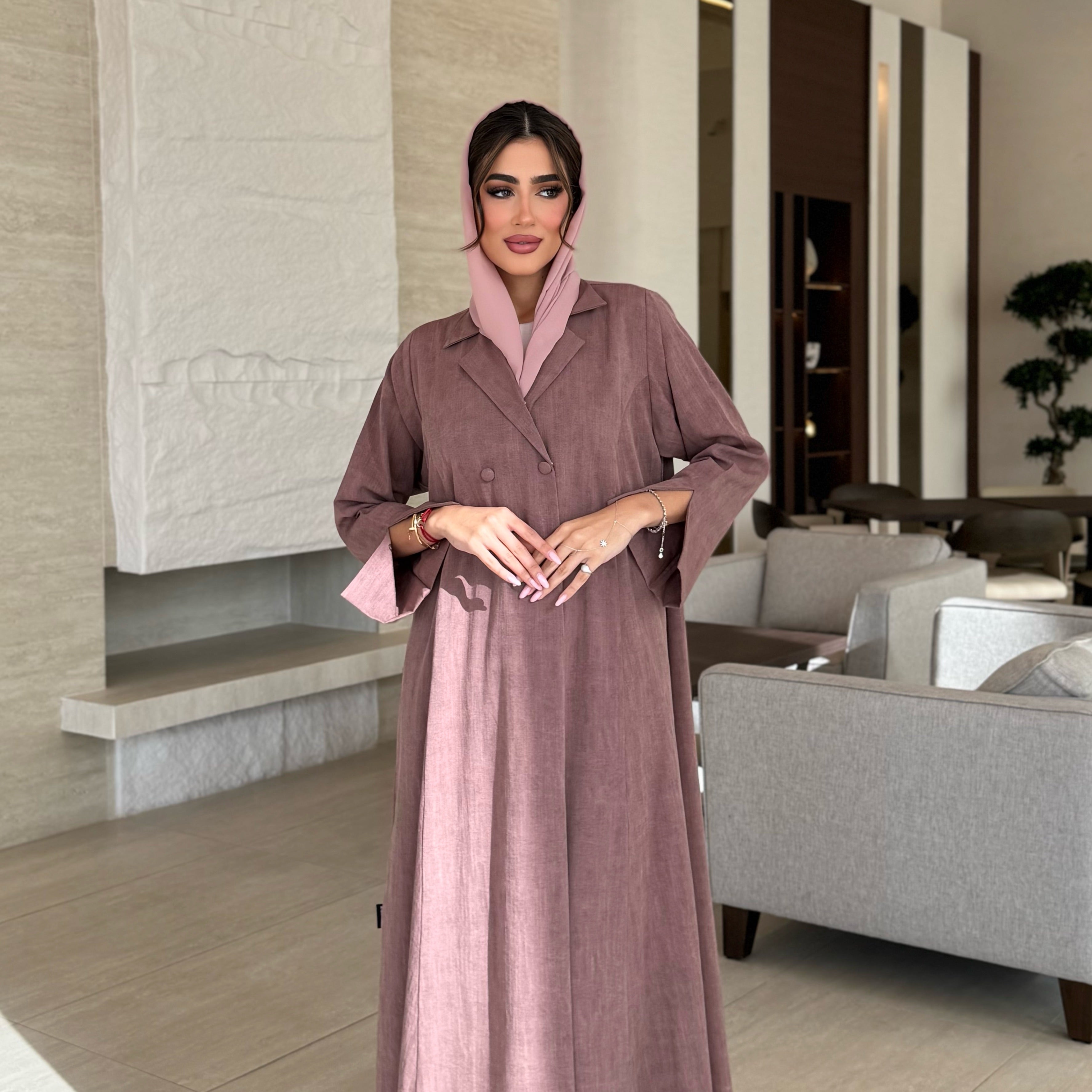 Nawal Dark Pink Abaya
