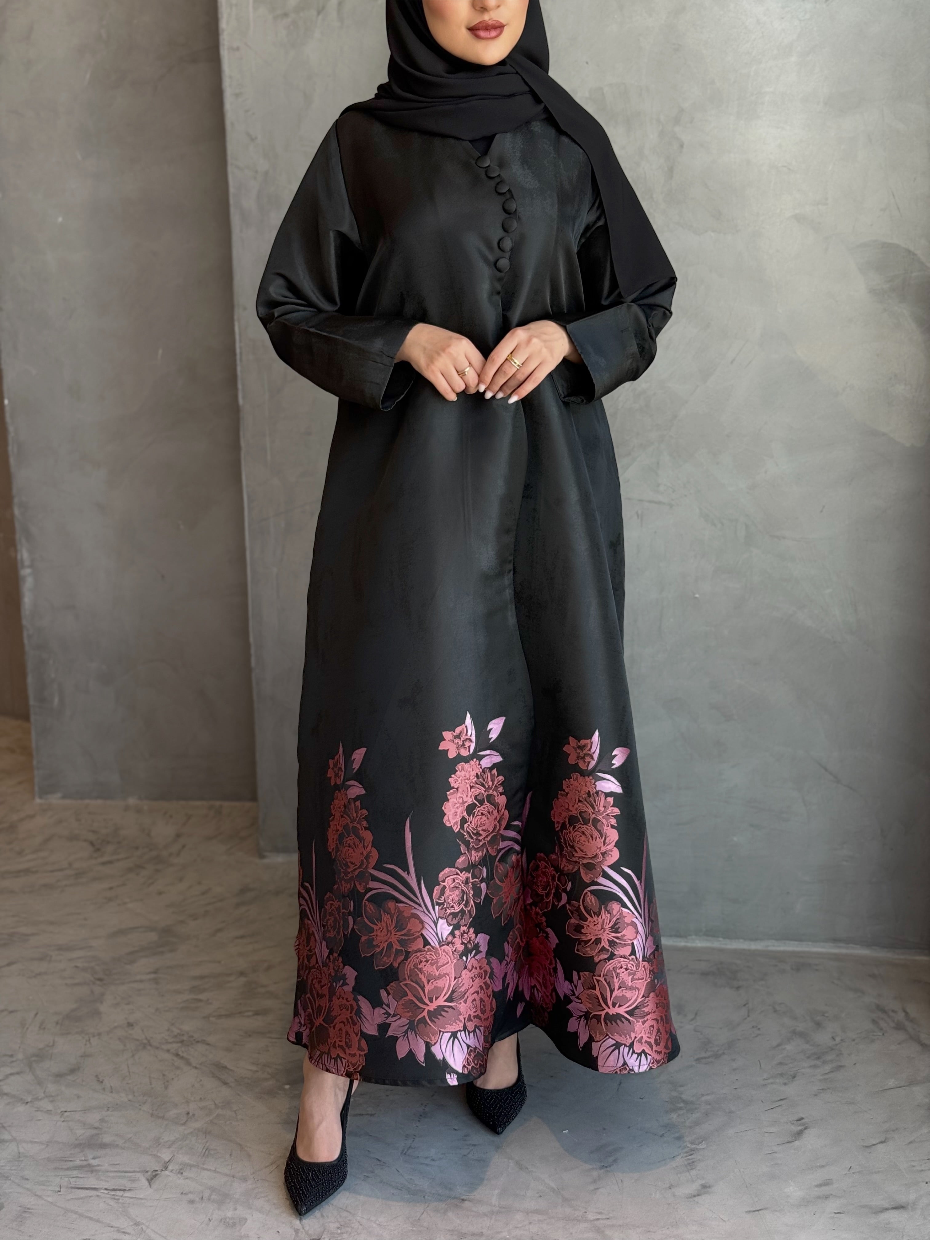 Satin Red Abaya 