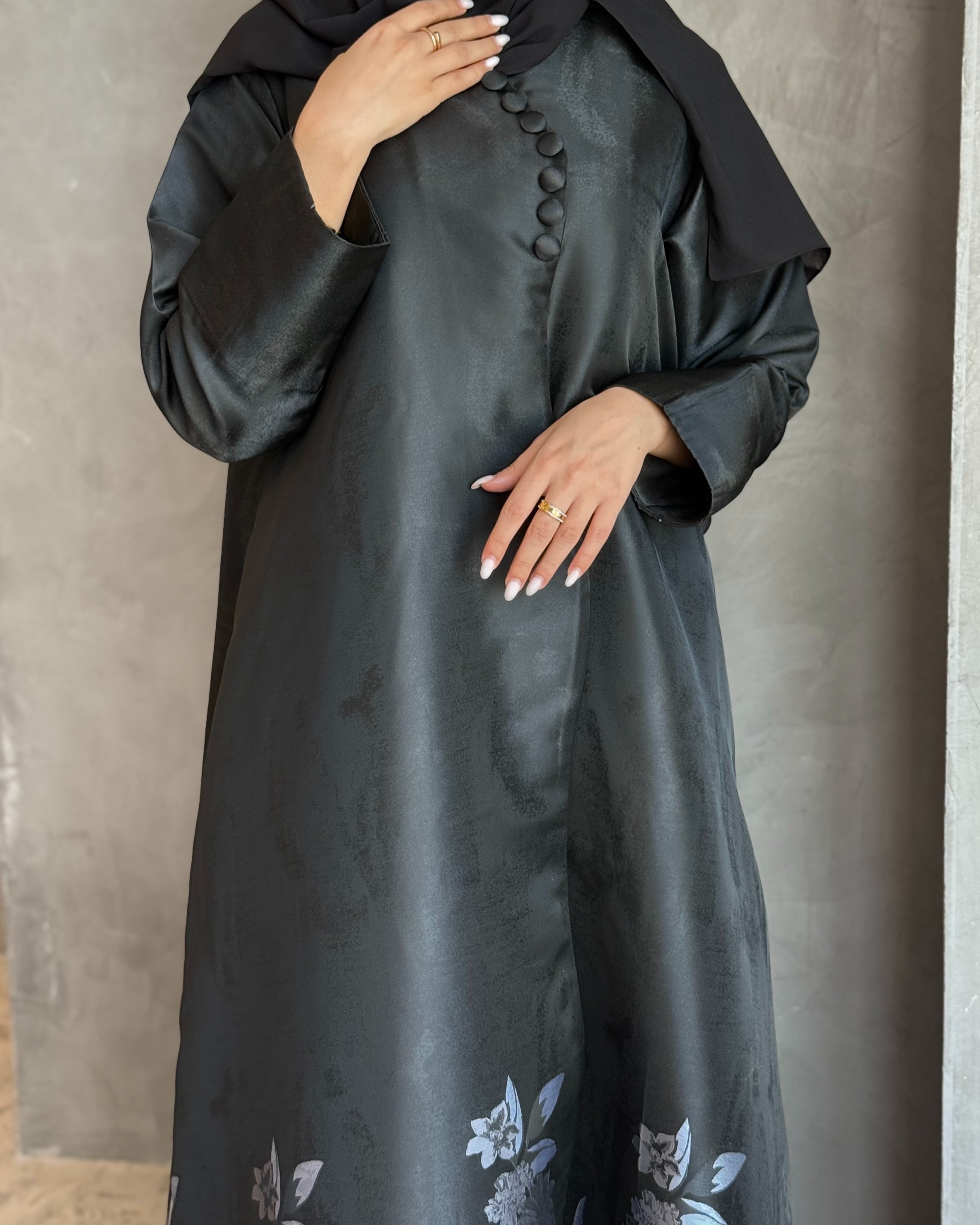 Satin Grey Abaya