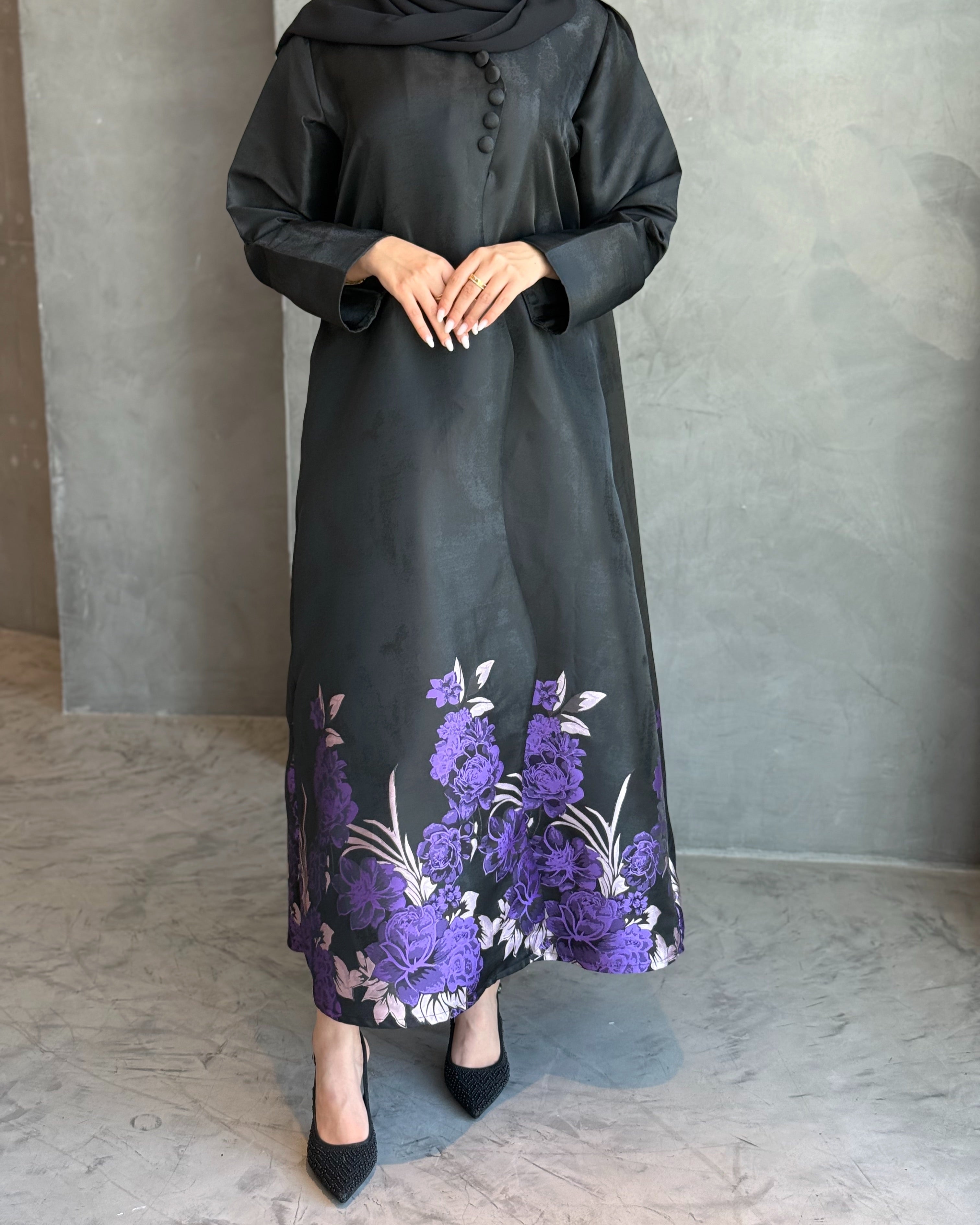 Satin Purple Abaya