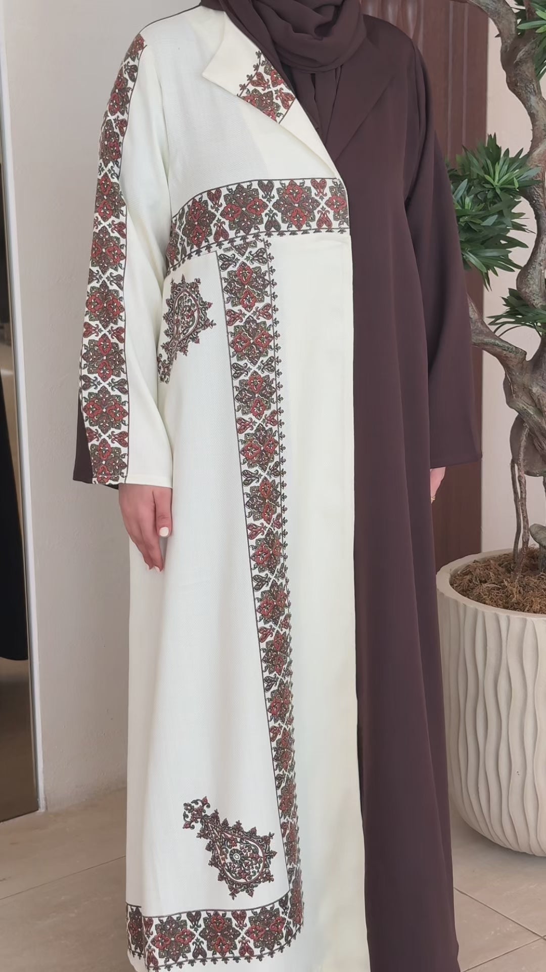 Kashmiri Crepe Brown Abaya