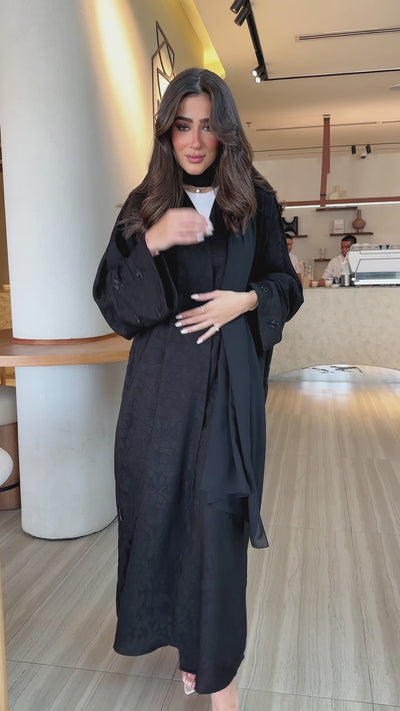 Jacquard Black Abaya