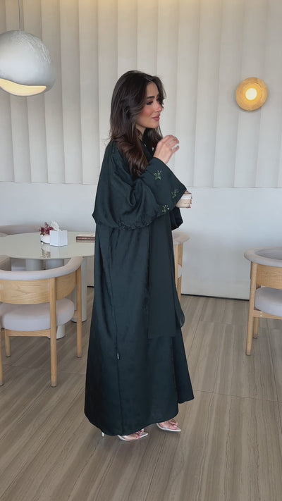 Jacquard Green Abaya