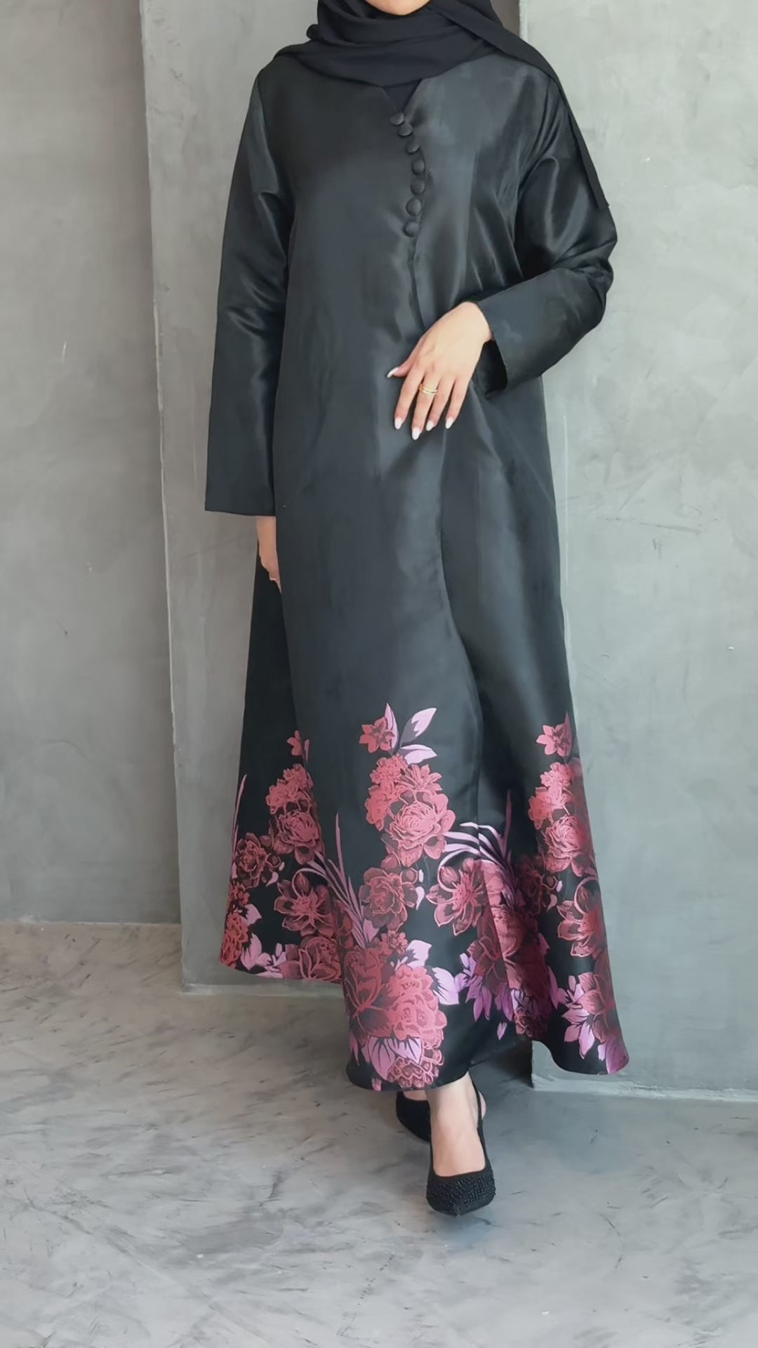 Satin Red Abaya 