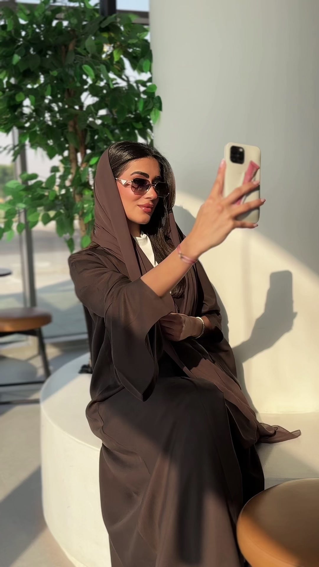 Maya Dark Brown Abaya