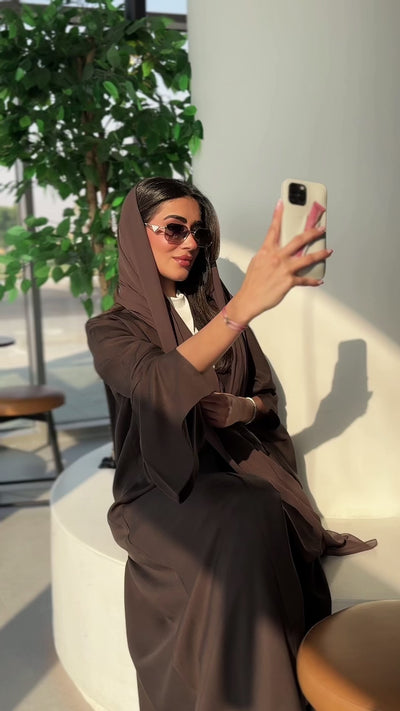 Maya Dark Brown Abaya